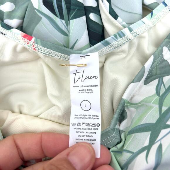 Toluca Artemis One Piece Bathing Suit Tropical Cheeky High Cut Large Tropical - Picture 7 of 10